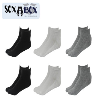 Soxabox Pack of 6 Pairs of Men Premium Cotton Dotted Ankle Socks (SMA-9)
