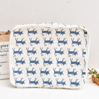 XimiVogueBlue Blue Cat Pattern Storage Bag For Quilt