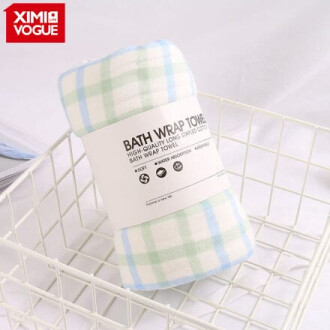 XimiVogue Blue Girl Embroidery Stitching Bath Wrap Towel