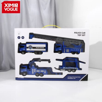 XimiVogue Dark Blue Police Car Toy Set