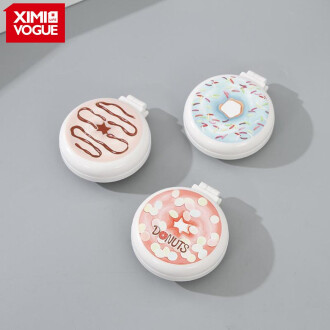 XimiVogue Doughnut Collection Mini Round Folding Comb with Mirror