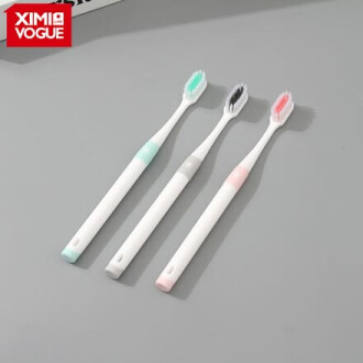 XimiVogue Grey/Blue/Pink Soft Bristles Toothbrush(3 Pcs)