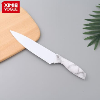 XimiVogue Silver 7-Inch Marbling Handle Kitchen Meat Knife