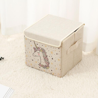 XimiVogue Unicorn Series Stars Fabric Storage Bin (Small)