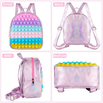 Colorblock Push Pop Bubble Backpack for kids