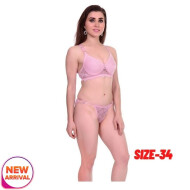 Bra and Panty Set for Women Lace Bralette Lingerie Set Sexy Two Piece Lace Lingerie Bridal Bra Panties Set Size 34 Blush Pink Color