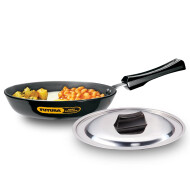 Hawkins AF22S Hard Anodised Frying Pan With Stainless Steel lid