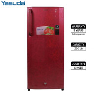 Yasuda 200 Ltr Single Door Refrigerator Ycdc200Rf - Red Floral
