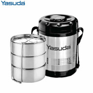 Yasuda YS-LB4S SLEEK Lunch Box 4 Container Stainless Steel Outer Body