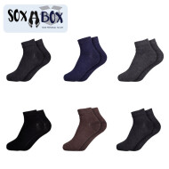 Soxabox Pack of 6 Pairs of Men Plain Half Socks (SMH-7)