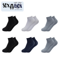 Soxabox Pack of 6 Pairs of Men Formal Lining Ankle Socks (SMA-12)