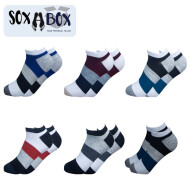 Soxabox Pack of 6 Pairs of Men Shaded Ankle Socks (SMA-16)