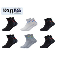 Soxabox Pack of 6 Pairs of Men Sports Footprint Half Socks (SMH-6)