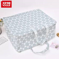 XimiVogue Grey Large-Sized Nordic Style Blue Geometry Pattern Storage Organizer Bag