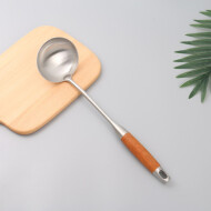 XimiVogue 304 Stainless Steel Ladle With Wooden Handle