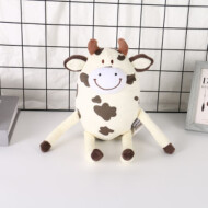 XimiVogue White Sitting Cow Plush Doll