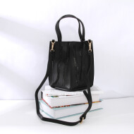 Ximi Vogue Black Trendy Irregular Pattern Tote Bag For Women
