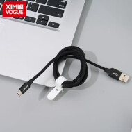 XimiVogue Black 1M Braided Jacket Sync Charging Cable for Android