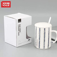 XimiVogue Blue Stripe Ceramic Mug (410Ml)