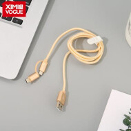 XimiVogue Stylish Braided Jacket 2-in-1 Sync Charging Cable for Android&Type-C
