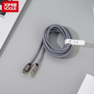 XimiVogue Gray 2M Braided Jacket Sync Charging Cable for Android
