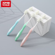 XimiVogue Pink/Blue/Green Toothbrush For Children(With 3 Toothbrush Head Replacement)