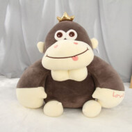 XimiVogue Plush Light Gray Sitting Monkey