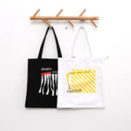 XimiVogue Sport Style Trendy Scrawl Pattern Zippered Canvas Tote Bag