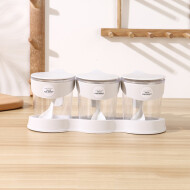 XimiVogue White 3-In-1 Plastic Condiment Dispenser Box