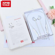 XimiVogue White Simple Style Bluetooth Earphones with Neckband