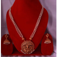 Gold polish God Laxmi design neckless set