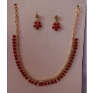 Micro gold plated with ruby stone neckless