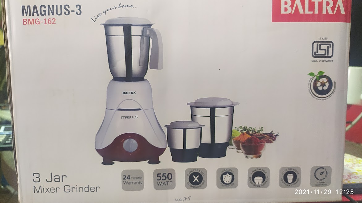 Baltra 3 Jar Mixer Grinder
