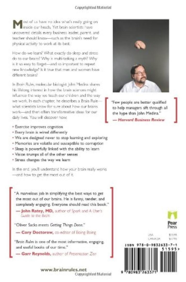 Brain rules 12 principles for surviving and thriving at work 