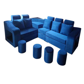 BLUE SQ L SOFA