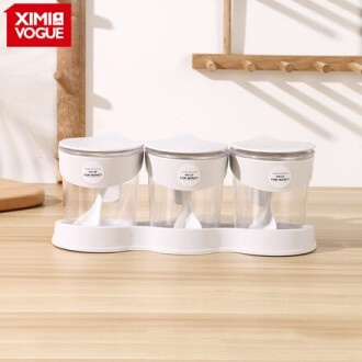 XimiVogue 3-In-1 Plastic Condiment Dispenser Box