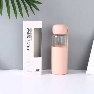 XimiVogue Pink Insulated Glass Bottle With Creative Tea Infuser
