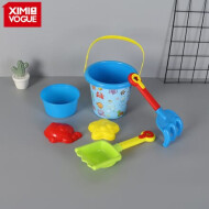 XimiVogue Multicolor 6-in-1 Marine Animal Pattern Bucket Beach Toy Set