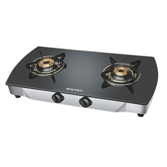 7 MM Temperate Glass Top Auto Ignition Gas Stove 2 Burner - Baltra Crystal 2