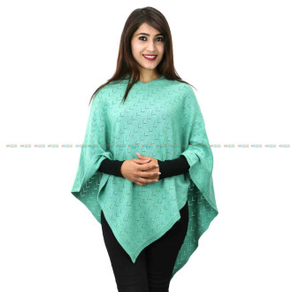 V-Neck Poncho for Laddies In fashionable design