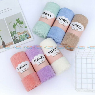 KidsSansar - Super Absorbent Coral Soft Face & Hand Towel ( 35*75cm ) Pack Of 5 Pcs