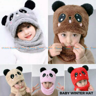 Baby Boys & Girls Winter Soft & Warm monkey Cap  Muffler Set