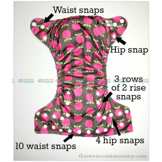 Baby Washable & Waterproof Printed Clothes Diaper 4 Pcs Diaper With 4 Pcs Inserts Free