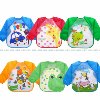 KidsSansar - Washable & Waterproof Full Sleeve Bib For Babies & Kids