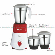 Baltra BMG 134 Stylo 3 jar 550 watt mixer grinder