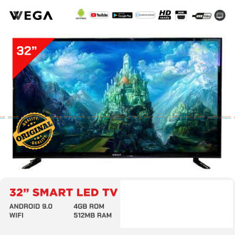 WEGA 32" Smart HD LED TV With 4GB ROM & Android 9(Black)